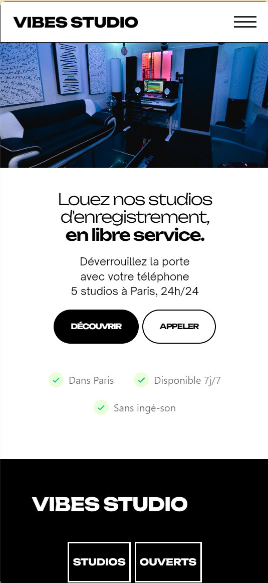 Vibes studios, Ouverture avec serrures connectées